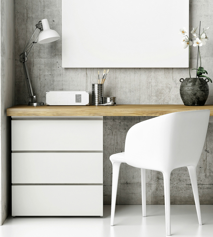 Modern White Office Setup